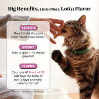 Cat Multivitamin Crunchy Creamy Chews - Daily Cat Vitamins with Lysine, Prebiotics, Omega 3 Fish Oil - Cat Treats for Immune Support, Skin Coat, Digestion, Heart + Joint Health (30-Day Supply)